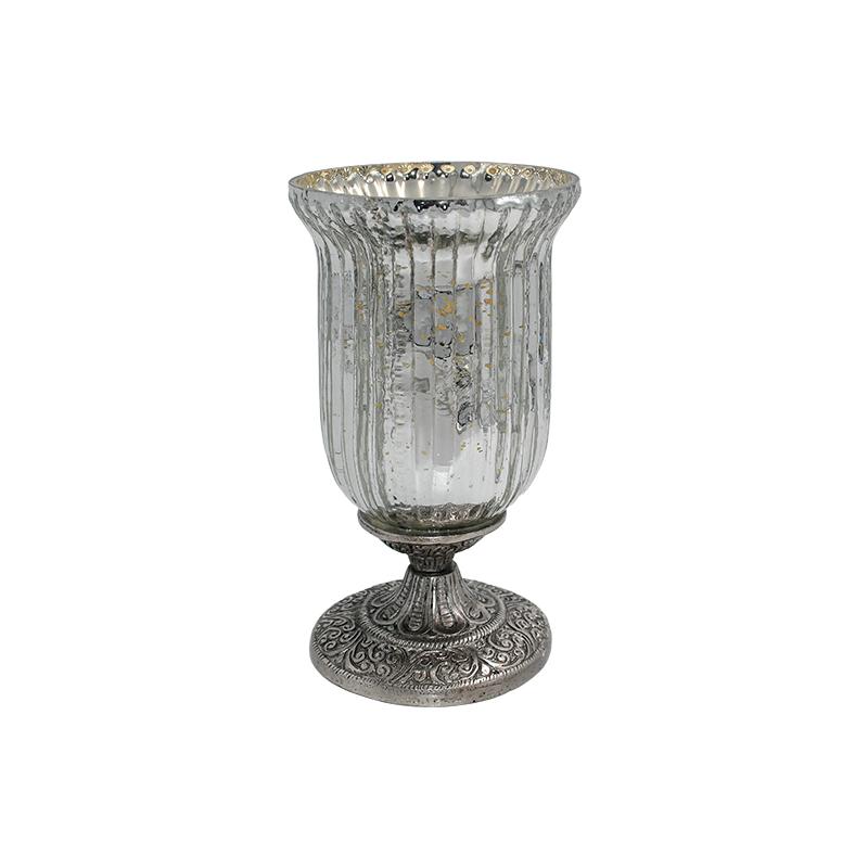 ΓΥΑΛΙΝΟ ΕΠΙΤΡΑΠΕΖΙΟ ΚΗΡΟΠΗΓΙΟ FL617 ΑΣΗΜΙ ΧΡΩΜΑ 12x20εκ