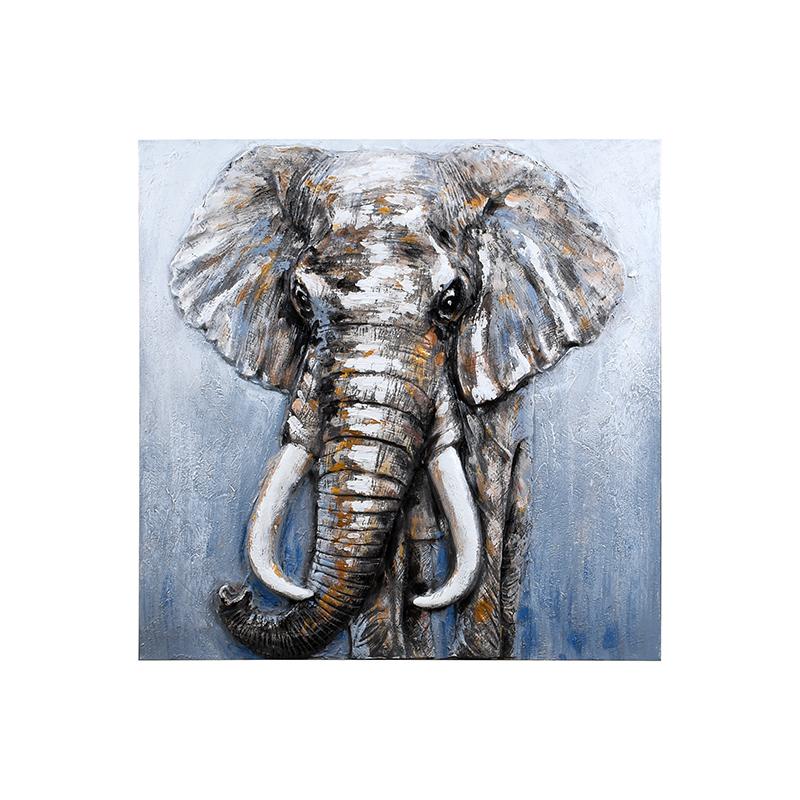 ΚΑΔΡΟ Elephant ΜΠΕΖ-ΣΙΕΛ-ΓΚΡΙ ΧΡΩΜΑ 80x3x80εκ