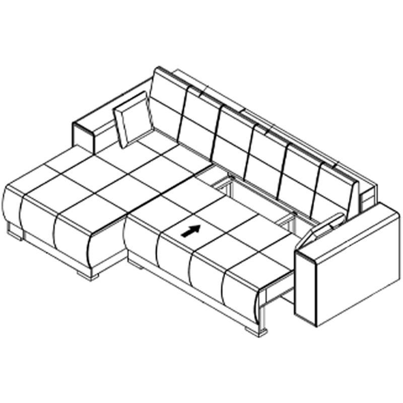 ΚΑΝΑΠΕΣ ΑΡΙΣΤΕΡΗ ΓΩΝΙΑ Figo ΓΚΡΙ-ΣΚΟΥΡΟ ΓΚΡΙ 274x179x83εκ - Image 6