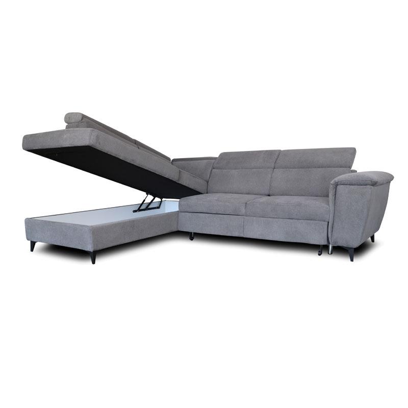 ΚΑΝΑΠΕΣ ΑΡΙΣΤΕΡΗ ΓΩΝΙΑ Alessia ΓΚΡΙ ΥΦΑΣΜΑ 284x216x100εκ - Image 4