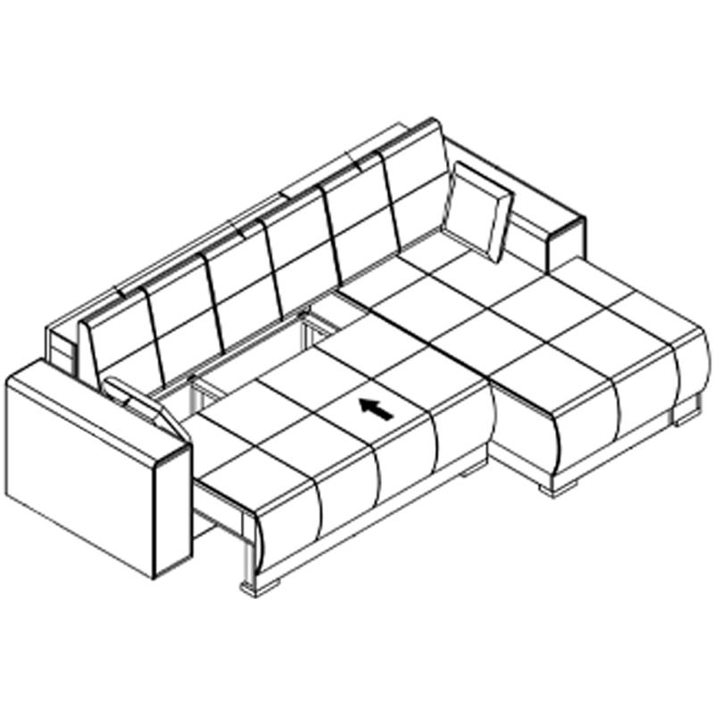 ΚΑΝΑΠΕΣ ΔΕΞΙΑ ΓΩΝΙΑ FIGO ΓΚΡΙ-ΣΚΟΥΡΟ ΓΚΡΙ 274x179x83εκ - Image 6