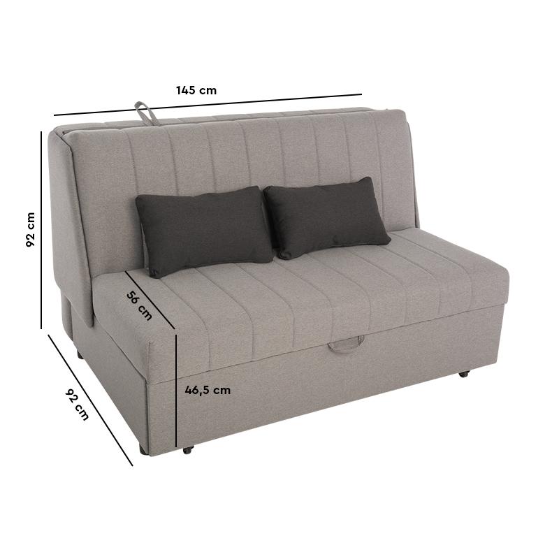 ΚΑΝΑΠΕΣ ΔΙΘΕΣΙΟΣ New Montana ΓΚΡΙ-ΣΚ.ΓΚΡΙ 145x100x92εκ - Image 5