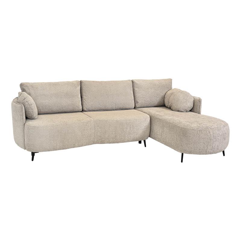 ΚΑΝΑΠΕΣ Elvio ΔΕΞΙΑ ΓΩΝΙΑ ΜΠΕΖ ΧΡΩΜΑ 300x190x73εκ
