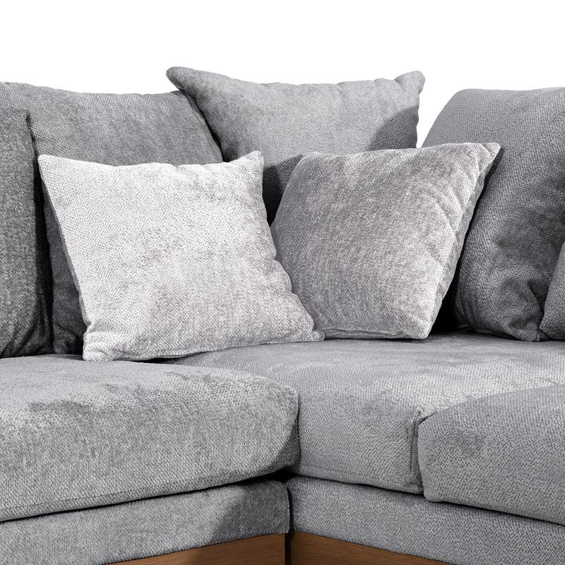 ΚΑΝΑΠΕΣ Filippa ΔΕΞΙΑ ΓΩΝΙΑ ΣΚ ΓΚΡΙ ΜΕ ΓΚΡΙ ΜΑΞΙΛΑΡΙΑ 360x240εκ - Image 3