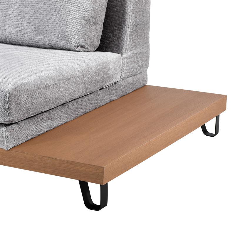 ΚΑΝΑΠΕΣ Filippa ΔΕΞΙΑ ΓΩΝΙΑ ΣΚ ΓΚΡΙ ΜΕ ΓΚΡΙ ΜΑΞΙΛΑΡΙΑ 360x240εκ - Image 5