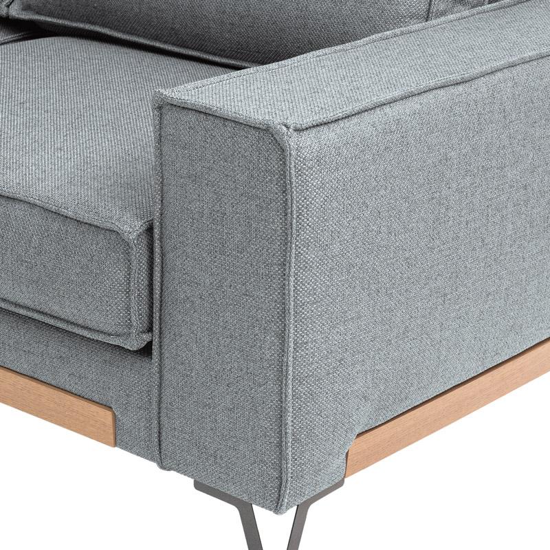 ΚΑΝΑΠΕΣ Loftio ΑΡΙΣΤΕΡΗ ΓΩΝΙΑ ΓΚΡΙ ΧΡΩΜΑ 280x220x95εκ - Image 4