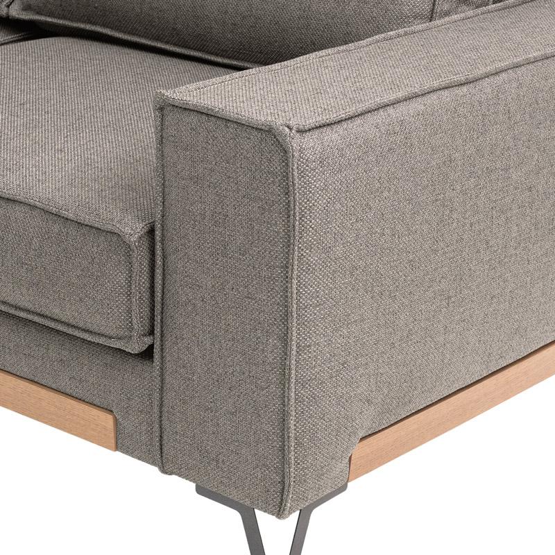 ΚΑΝΑΠΕΣ Loftio ΑΡΙΣΤΕΡΗ ΓΩΝΙΑ ΚΑΦΕ ΧΡΩΜΑ 280x220x95εκ - Image 4