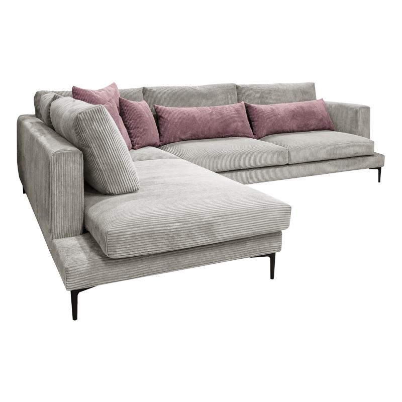 ΚΑΝΑΠΕΣ Lusero ΑΡΙΣΤΕΡΗ ΓΩΝΙΑ ΜΠΕΖ ΜΕ ΡΟΖ ΜΑΞΙΛΑΡΙΑ 300x230x88εκ - Image 4