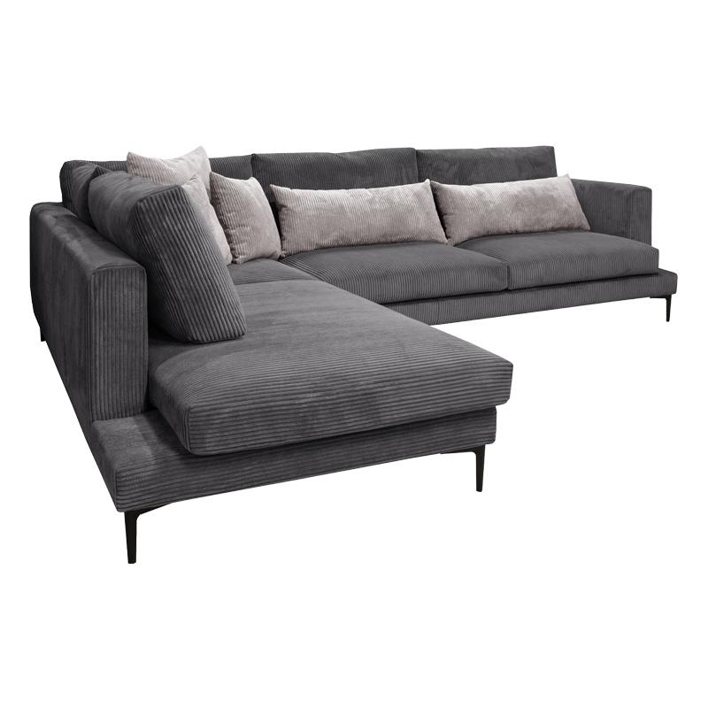 ΚΑΝΑΠΕΣ Lusero ΑΡΙΣΤΕΡΗ ΓΩΝΙΑ ΣΚΟΥΡΟ ΓΚΡΙ ΜΕ ΓΚΡΙ ΜΑΞΙΛΑΡΙΑ 300x230x88 - Image 4