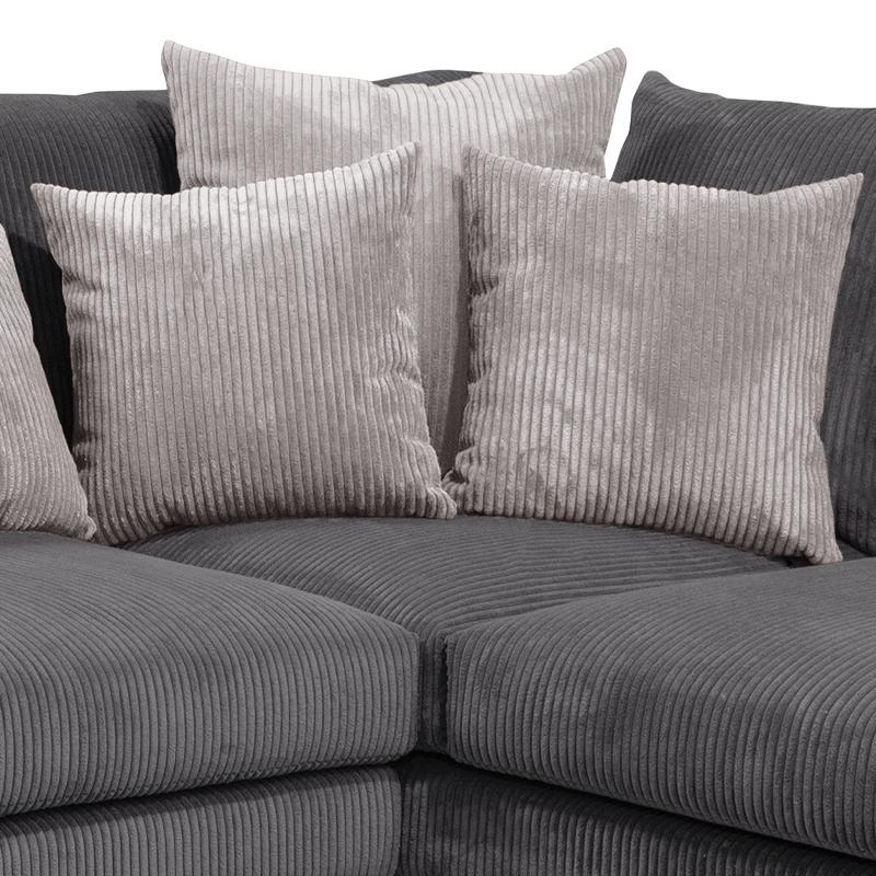 ΚΑΝΑΠΕΣ Lusero ΔΕΞΙΑ ΓΩΝΙΑ ΣΚΟΥΡΟ ΓΚΡΙ ΜΕ ΓΚΡΙ ΜΑΞΙΛΑΡΙΑ 300x230x88εκ - Image 5