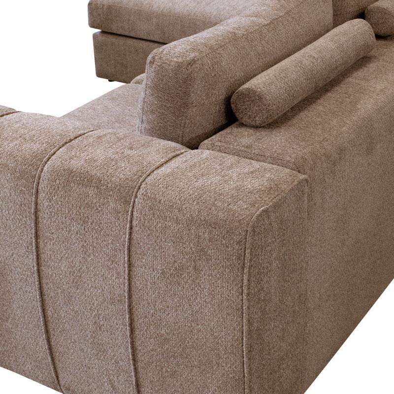 ΚΑΝΑΠΕΣ Mondiva ΑΡΙΣΤΕΡΗ ΓΩΝΙΑ ΚΑΦΕ ΧΡΩΜΑ 280x180x83εκ - Image 4