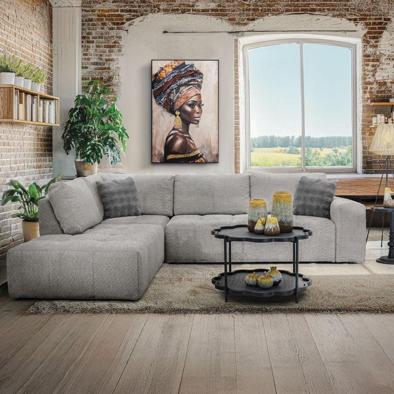 ΚΑΝΑΠΕΣ ΓΩΝΙΑ ΑΡΙΣΤΕΡΗ Carmen SILVER ΥΦΑΣΜΑ 304x242x89εκ - Image 2