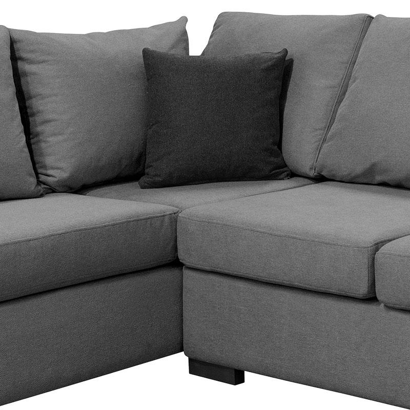 ΚΑΝΑΠΕΣ ΓΩΝΙΑ ΑΡΙΣΤΕΡΗ New Toulouse ΓΚΡΙ ΥΦΑΣΜΑ ΜΕ ΑΝΘΡΑΚΙ ΜΑΞΙΛΑΡΙΑ 260x205x93εκ - Image 4