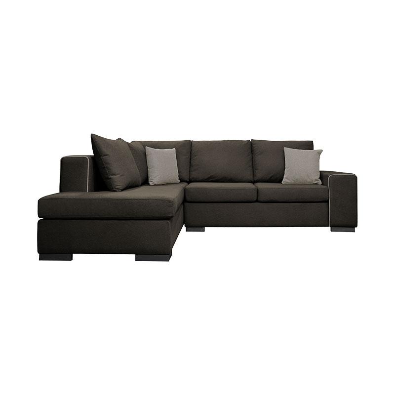 ΚΑΝΑΠΕΣ ΓΩΝΙΑ ΑΡΙΣΤΕΡΗ New Toulouse TAUPE ΥΦΑΣΜΑ ΜΕ MOCCA ΜΑΞΙΛΑΡΙΑ 260x205x93εκ - Image 2