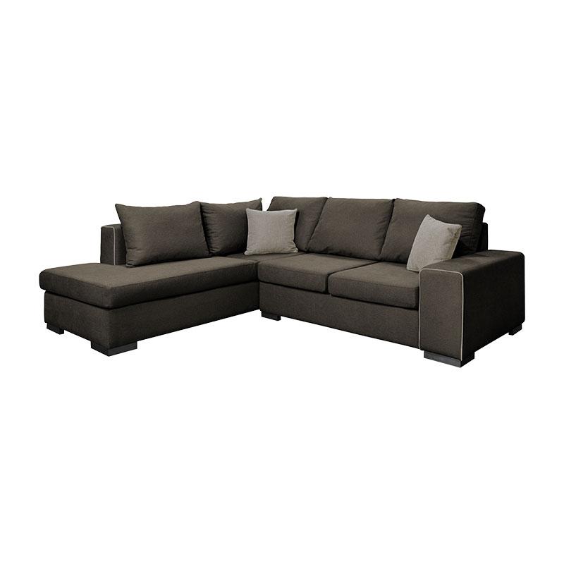 ΚΑΝΑΠΕΣ ΓΩΝΙΑ ΑΡΙΣΤΕΡΗ New Toulouse TAUPE ΥΦΑΣΜΑ ΜΕ MOCCA ΜΑΞΙΛΑΡΙΑ 260x205x93εκ - Image 3