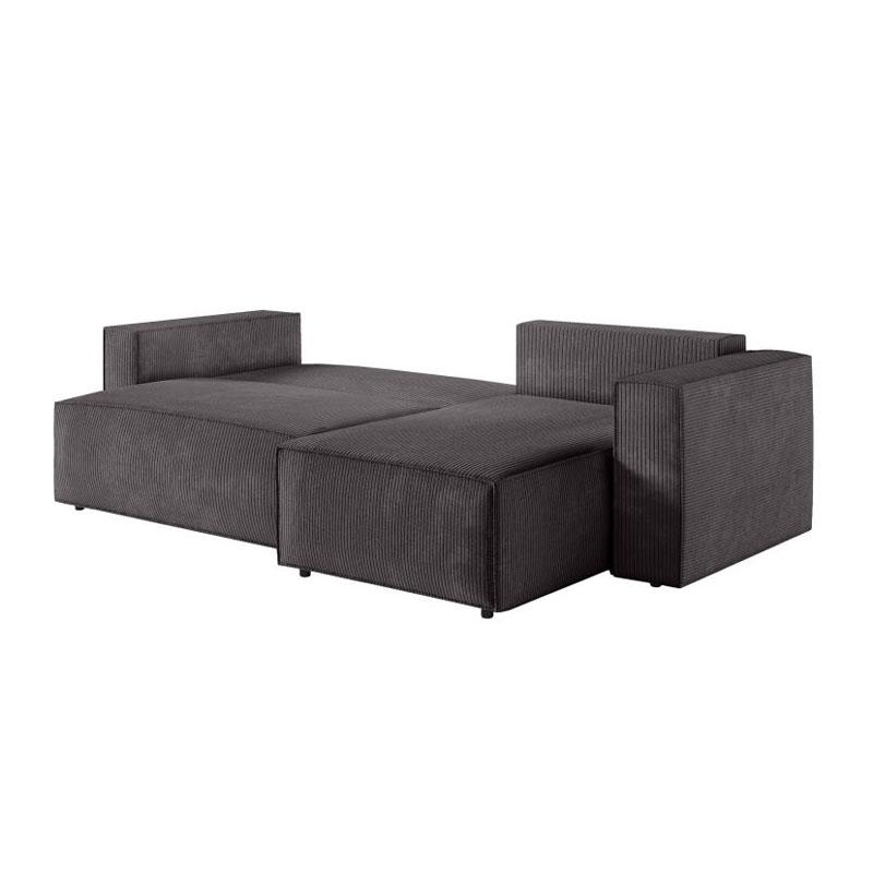 ΚΑΝΑΠΕΣ ΓΩΝΙΑ New Isabella ΓΚΡΙ ΧΡΩΜΑ ΥΦΑΣΜΑΤΟΣ 270x160x90εκ - Image 4
