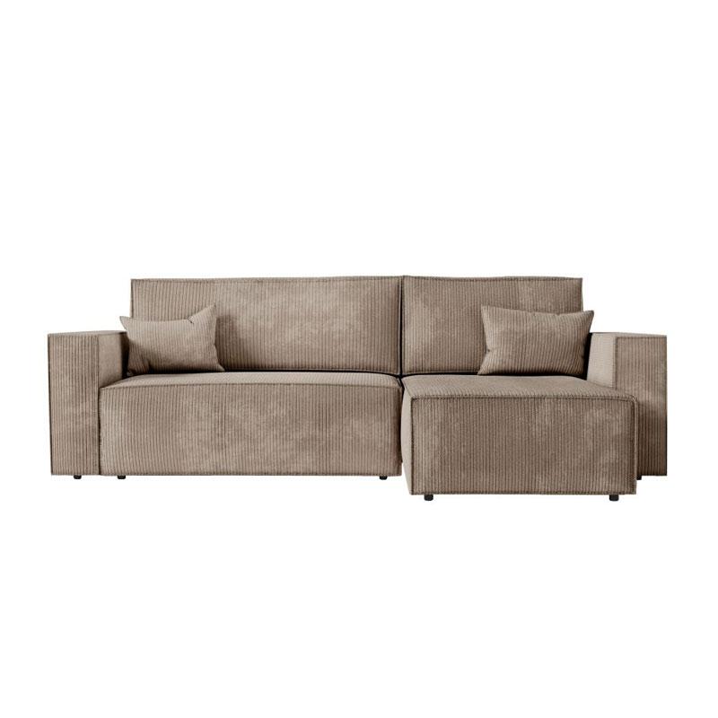 ΚΑΝΑΠΕΣ ΓΩΝΙΑ New Isabella ΜΠΕΖ ΧΡΩΜΑ ΥΦΑΣΜΑΤΟΣ 270x160x90εκ - Image 3