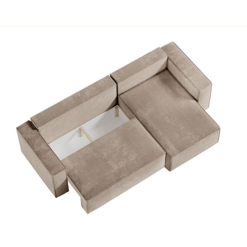 ΚΑΝΑΠΕΣ ΓΩΝΙΑ New Isabella ΜΠΕΖ ΧΡΩΜΑ ΥΦΑΣΜΑΤΟΣ 270x160x90εκ - Image 5