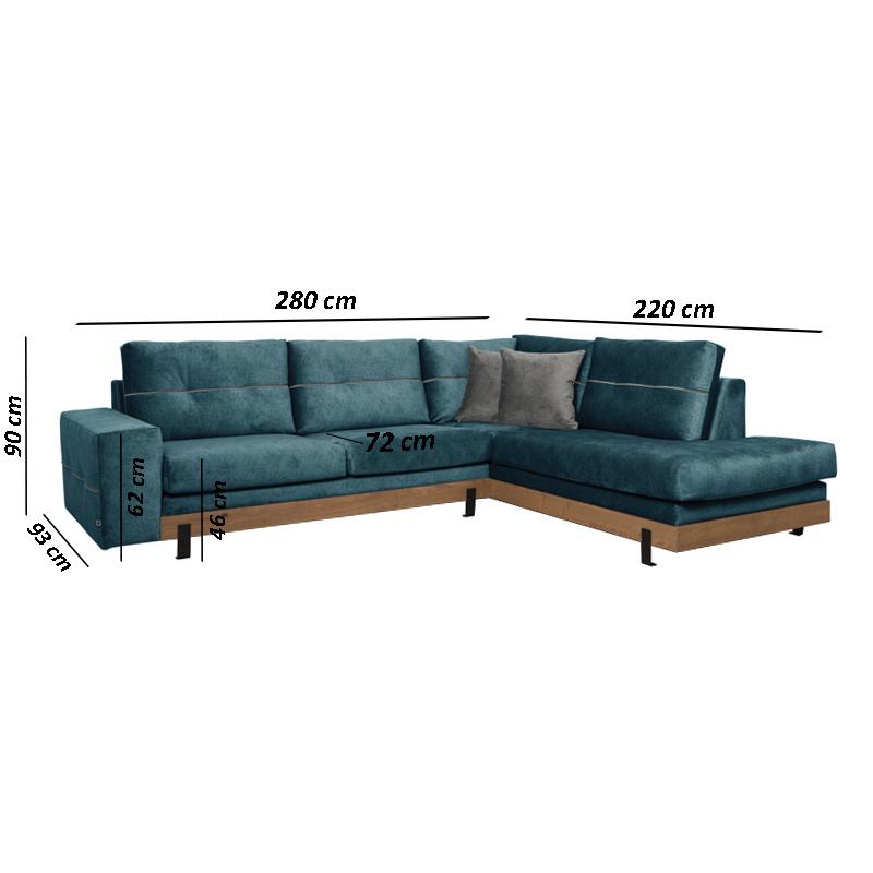 ΚΑΝΑΠΕΣ ΓΩΝΙΑ Murcia NAVY BLUE-ΣΚΟΥΡΟ ΓΚΡΙ ΔΕΞΙΑ ΓΩΝΙΑ 280x220εκ - Image 5