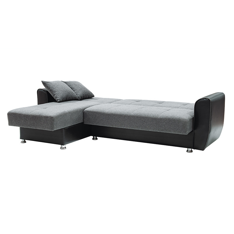 Καναπές γωνιακός vera γκρί ύφασμα με τεχνόδερμα 240*146*85 - Image 3