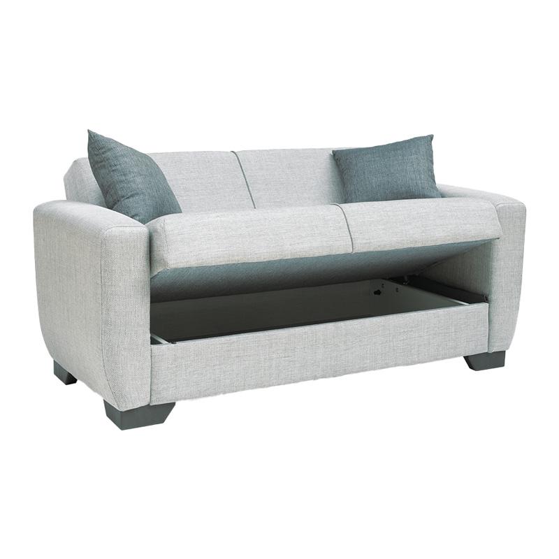 ΚΑΝΑΠΕΣ-ΚΡΕΒΑΤΙ ΔΙΘΕΣΙΟΣ New Dolce ΑΝΟΙΧΤΟ ΓΚΡΙ ΜΕ ΓΚΡΙ ΜΑΞΙΛΑΡΙΑ 168x85x85εκ - Image 4