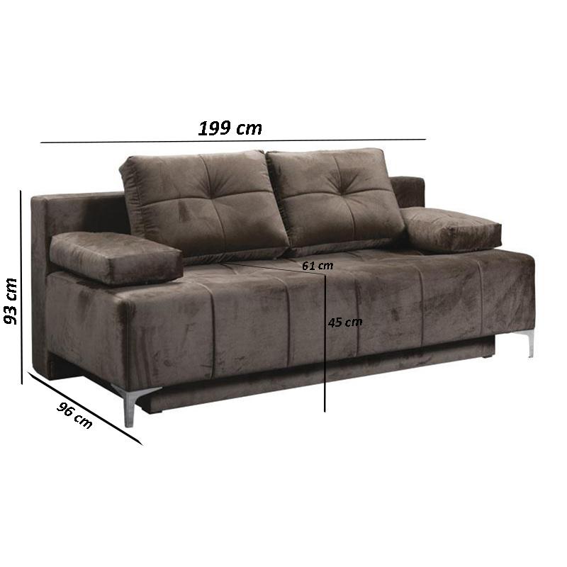 ΚΑΝΑΠΕΣ ΚΡΕΒΑΤΙ Elena ΚΑΦΕ 199x96x93εκ - Image 6