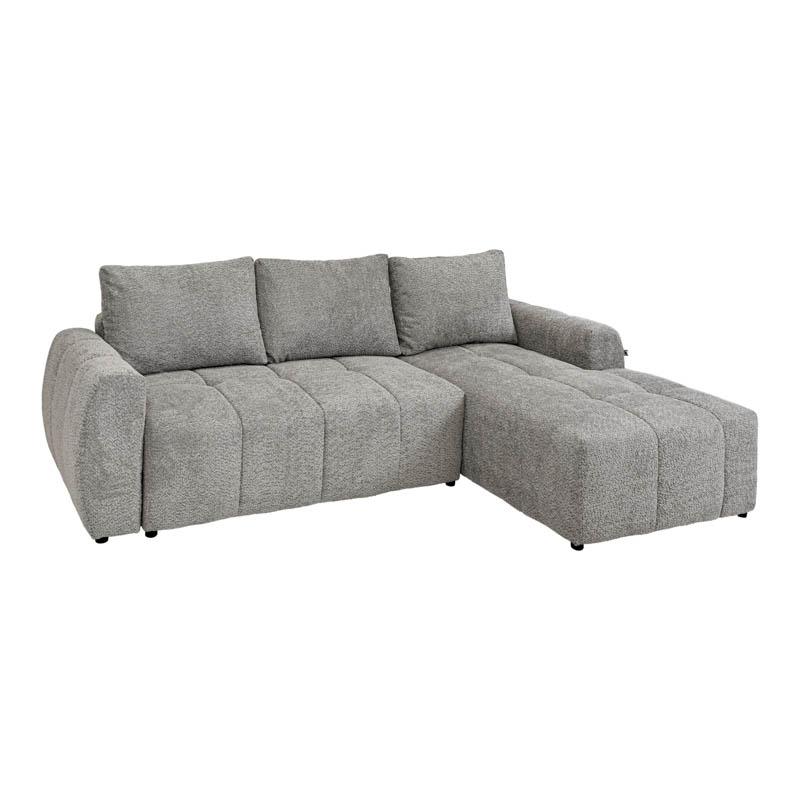 ΚΑΝΑΠΕΣ ΚΡΕΒΑΤΙ Indigo ΔΕΞΙΑ ΓΩΝΙΑ ΓΚΡΙ ΥΦΑΣΜΑ 280x170x90εκ