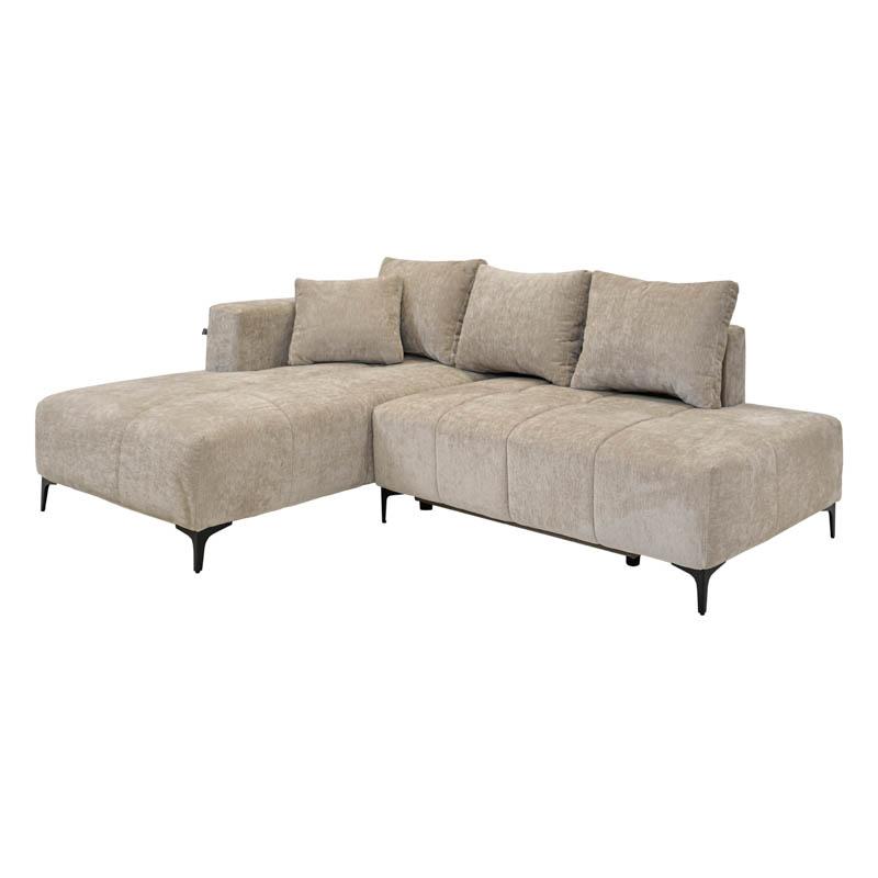 ΚΑΝΑΠΕΣ ΚΡΕΒΑΤΙ Jasper ΑΡΙΣΤΕΡΗ ΓΩΝΙΑ ΜΠΕΖ ΥΦΑΣΜΑ 255x170x90εκ