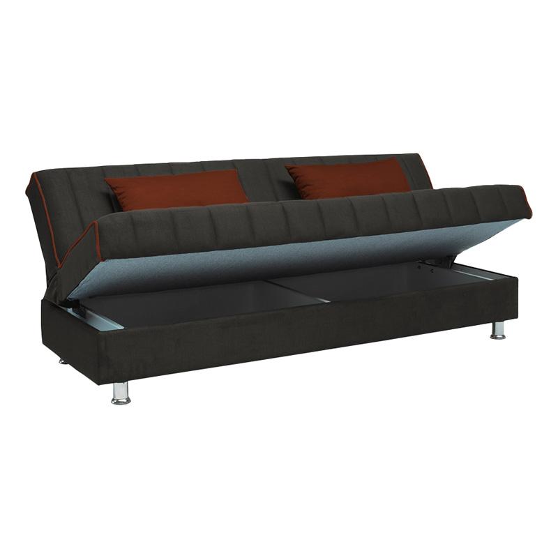 ΚΑΝΑΠΕΣ-ΚΡΕΒΑΤΙ New leon ΓΚΡΙ ΜΕ ΚΕΡΑΜΙΔΙ ΜΑΞΙΛΑΡΙΑ 190x85x83εκ - Image 4