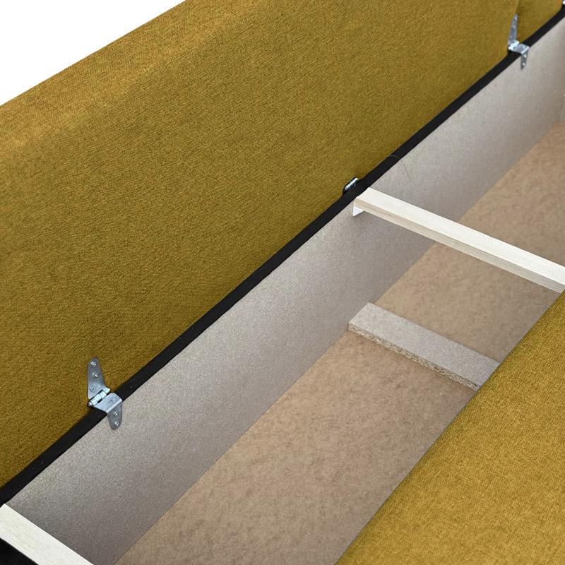 ΚΑΝΑΠΕΣ-ΚΡΕΒΑΤΙ Nuvia ΚΙΤΡΙΝΟ ΥΦΑΣΜΑ 190x80x85εκ - Image 4