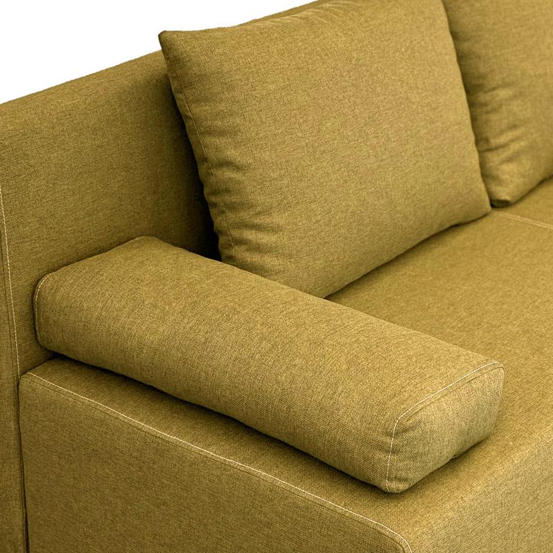 ΚΑΝΑΠΕΣ-ΚΡΕΒΑΤΙ Nuvia ΚΙΤΡΙΝΟ ΥΦΑΣΜΑ 190x80x85εκ - Image 5