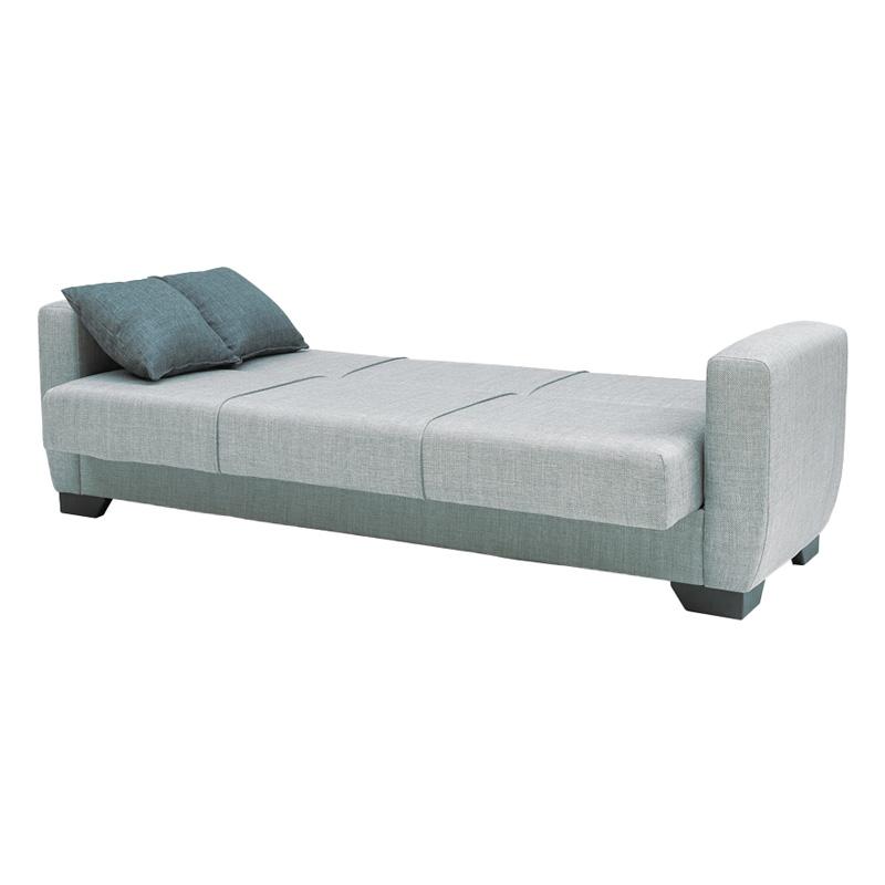 ΚΑΝΑΠΕΣ-ΚΡΕΒΑΤΙ ΤΡΙΘΕΣΙΟΣ New Dolce ΑΝΟΙΧΤΟ ΓΚΡΙ ΜΕ ΓΚΡΙ ΜΑΞΙΛΑΡΙΑ 222x85x85εκ - Image 3