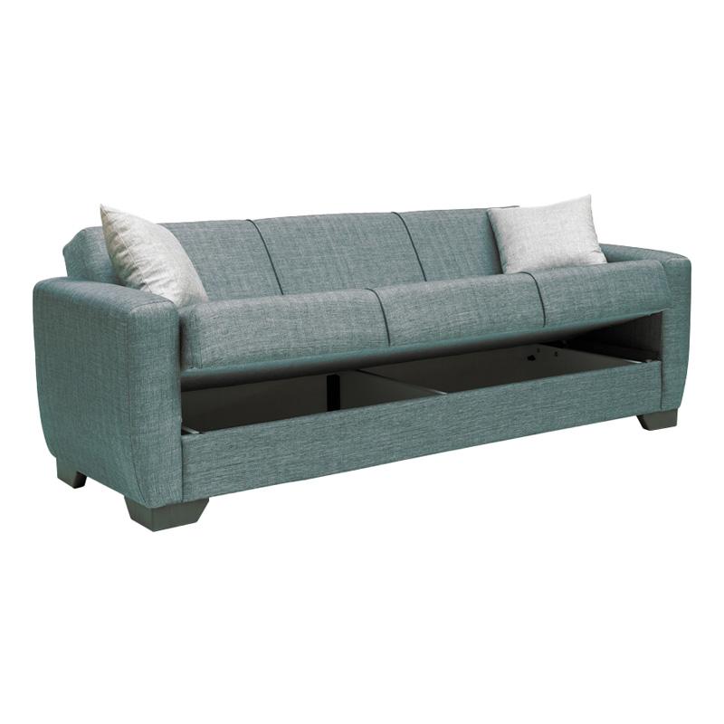 ΚΑΝΑΠΕΣ-ΚΡΕΒΑΤΙ ΤΡΙΘΕΣΙΟΣ New Dolce ΓΚΡΙ ΜΕ ΑΝΟΙΧΤΟ ΓΚΡΙ ΜΑΞΙΛΑΡΙΑ 222x85x85εκ - Image 4