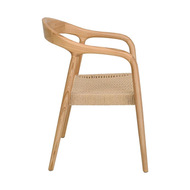 ΚΑΡΕΚΛΑ ΑΠΟ ΜΑΣΙΦ ΞΥΛΟ ASH WOOD ΜΕ ΜΠΡΑΤΣΑ "Willow" ΦΥΣΙΚΟ ΧΡΩΜΑ 56x56x78εκ - Image 3