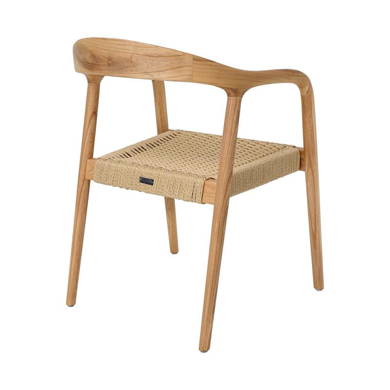 ΚΑΡΕΚΛΑ ΑΠΟ ΜΑΣΙΦ ΞΥΛΟ ASH WOOD ΜΕ ΜΠΡΑΤΣΑ "Willow" ΦΥΣΙΚΟ ΧΡΩΜΑ 56x56x78εκ - Image 4