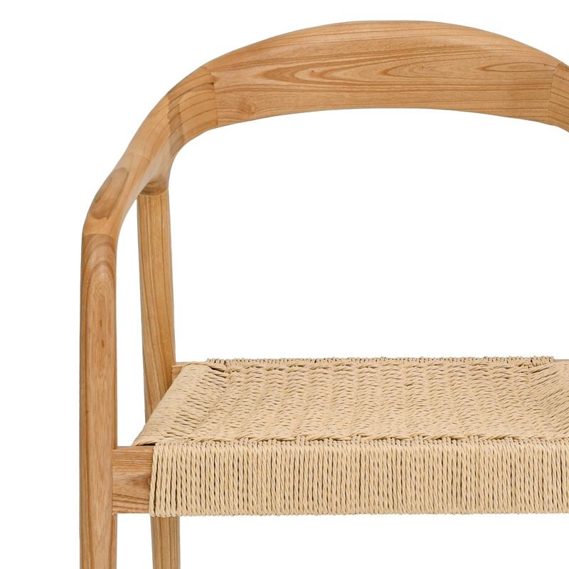 ΚΑΡΕΚΛΑ ΑΠΟ ΜΑΣΙΦ ΞΥΛΟ ASH WOOD ΜΕ ΜΠΡΑΤΣΑ "Willow" ΦΥΣΙΚΟ ΧΡΩΜΑ 56x56x78εκ - Image 6