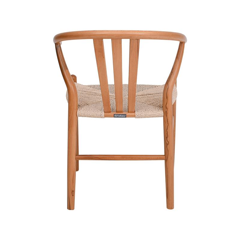 ΚΑΡΕΚΛΑ ΑΠΟ ΜΑΣΙΦ ΞΥΛΟ ΟΞΙΑΣ ΜΕ ΜΠΡΑΤΣΑ " Aspen" ΦΥΣΙΚΟ ΧΡΩΜΑ 52x56x76εκ - Image 5