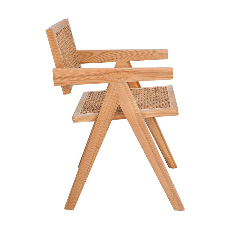 ΚΑΡΕΚΛΑ ΑΠΟ ΜΑΣΙΦ ΞΥΛΟ ΟΞΙΑΣ ΜΕ ΜΠΡΑΤΣΑ "Evergreen" ΦΥΣΙΚΟ ΧΡΩΜΑ 52x59x80εκ - Image 3