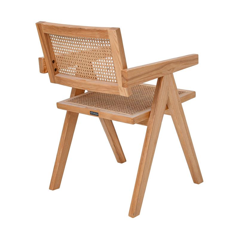 ΚΑΡΕΚΛΑ ΑΠΟ ΜΑΣΙΦ ΞΥΛΟ ΟΞΙΑΣ ΜΕ ΜΠΡΑΤΣΑ "Evergreen" ΦΥΣΙΚΟ ΧΡΩΜΑ 52x59x80εκ - Image 4