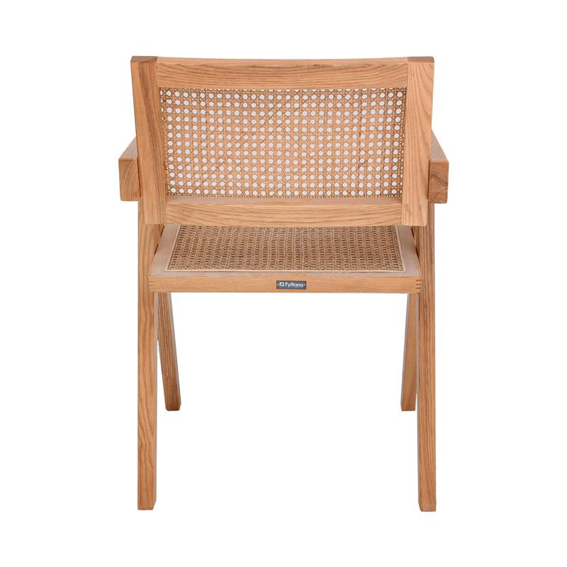 ΚΑΡΕΚΛΑ ΑΠΟ ΜΑΣΙΦ ΞΥΛΟ ΟΞΙΑΣ ΜΕ ΜΠΡΑΤΣΑ "Evergreen" ΦΥΣΙΚΟ ΧΡΩΜΑ 52x59x80εκ - Image 5