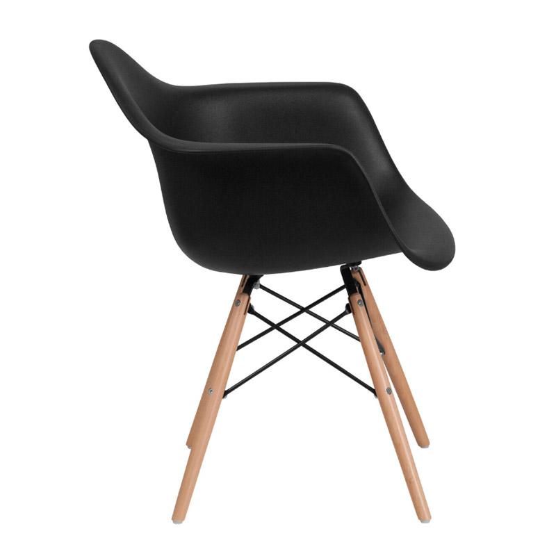 ΚΑΡΕΚΛΑ Casual ΜΑΥΡΟ ΚΑΘΙΣΜΑ ΜΕ ΦΥΣΙΚΑ ΠΟΔΙΑ 65x64x79εκ - Image 3