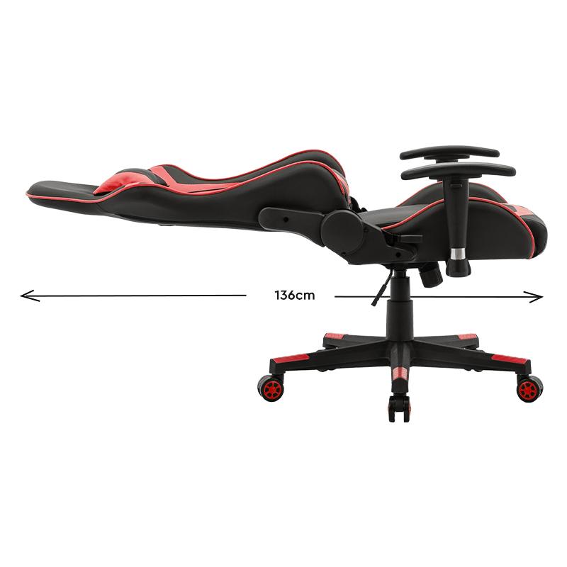 ΚΑΡΕΚΛΑ GAMING SAR-1 ΜΑΥΡΟ-ΚΟΚΚΙΝΟ ΤΕΧΝΟΔΕΡΜΑ 64x53x135εκ - Image 8