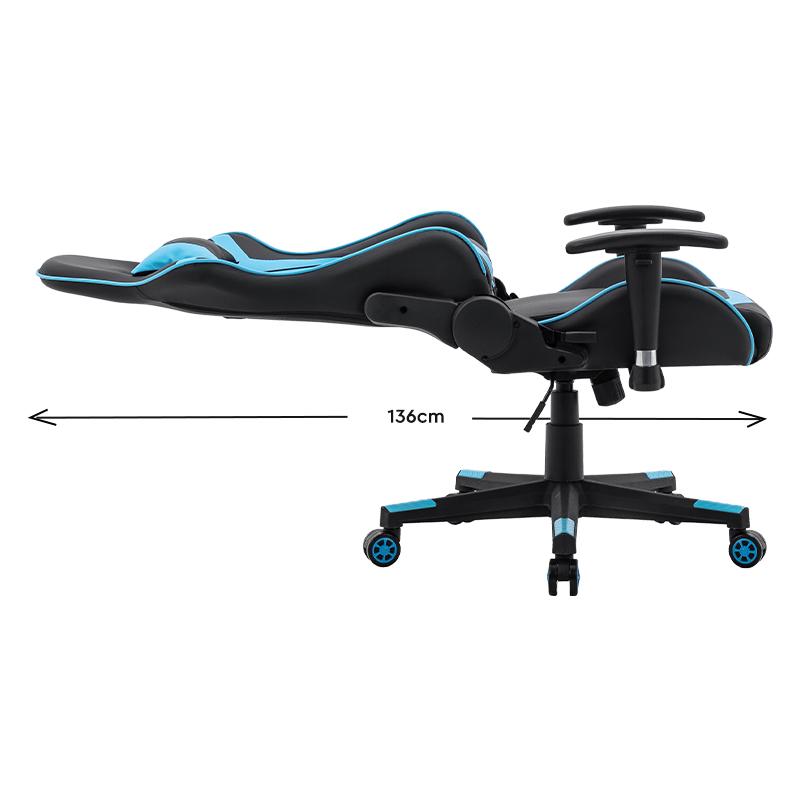 ΚΑΡΕΚΛΑ GAMING SAR-1 ΜΑΥΡΟ-ΜΠΛΕ ΤΕΧΝΟΔΕΡΜΑ 64x53x135εκ - Image 7