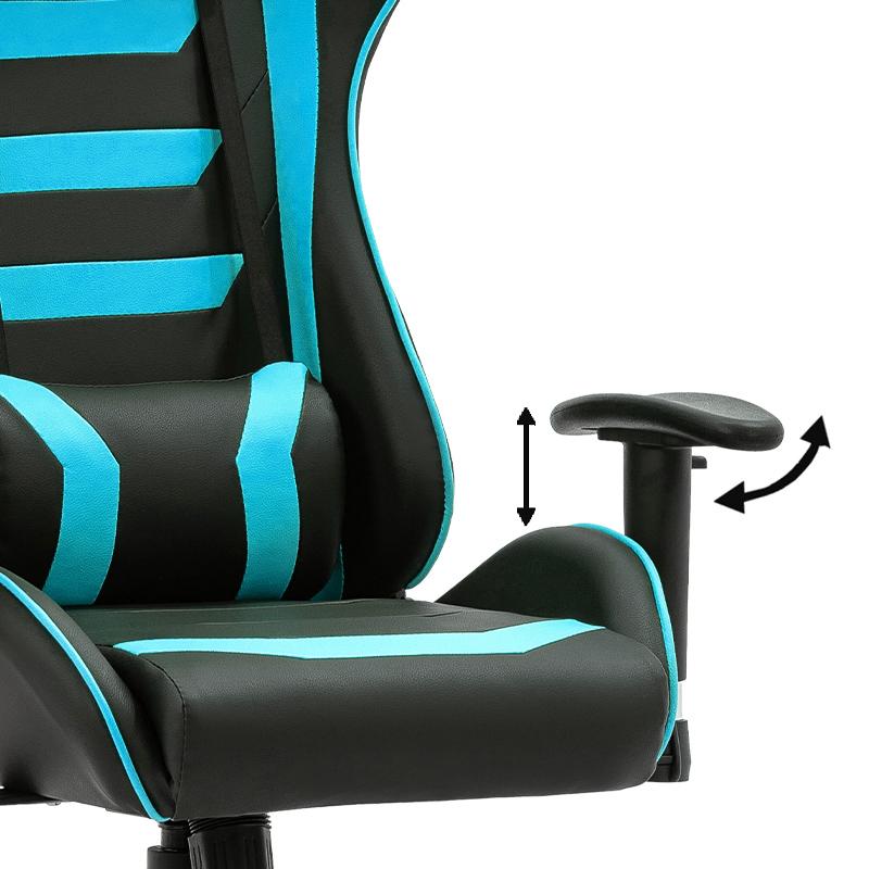 ΚΑΡΕΚΛΑ GAMING SAR-1 ΜΑΥΡΟ-ΜΠΛΕ ΤΕΧΝΟΔΕΡΜΑ 64x53x135εκ - Image 8