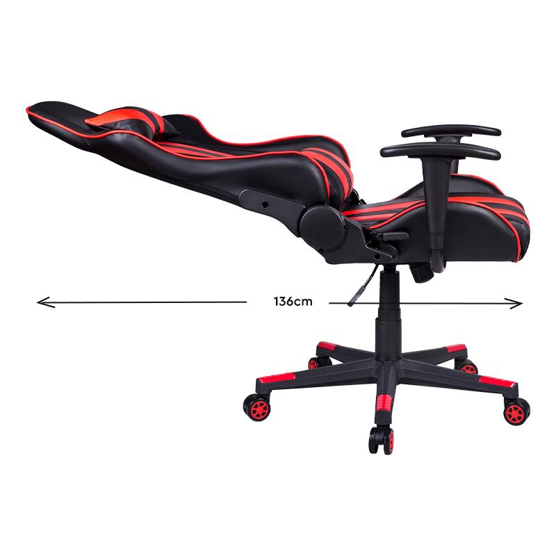 ΚΑΡΕΚΛΑ GAMING SAR-12 ΜΑΥΡΟ-ΚΟΚΚΙΝΟ ΤΕΧΝΟΔΕΡΜΑ 64x53x135εκ - Image 7