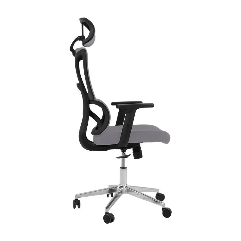 ΚΑΡΕΚΛΑ ΓΡΑΦΕΙΟΥ FL335 ΓΚΡΙ ΠΛΑΤΗ-ΓΚΡΙ ΚΑΘΙΣΜΑ 64x62x130εκ - Image 3