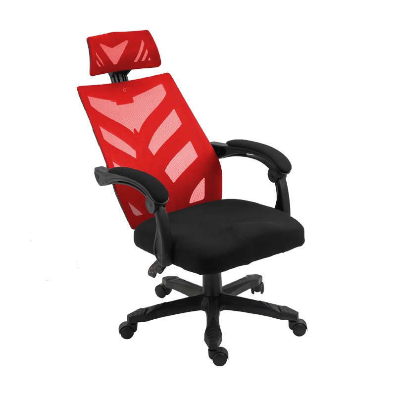 ΚΑΡΕΚΛΑ ΓΡΑΦΕΙΟΥ FL09 ΚΟΚΚΙΝΗ ΠΛΑΤΗ-ΜΑΥΡΟ ΚΑΘΙΣΜΑ 60x60x114/124εκ - Image 3