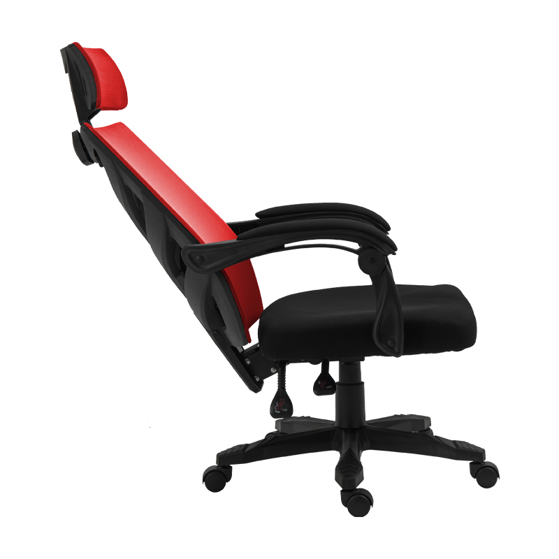 ΚΑΡΕΚΛΑ ΓΡΑΦΕΙΟΥ FL09 ΚΟΚΚΙΝΗ ΠΛΑΤΗ-ΜΑΥΡΟ ΚΑΘΙΣΜΑ 60x60x114/124εκ - Image 4