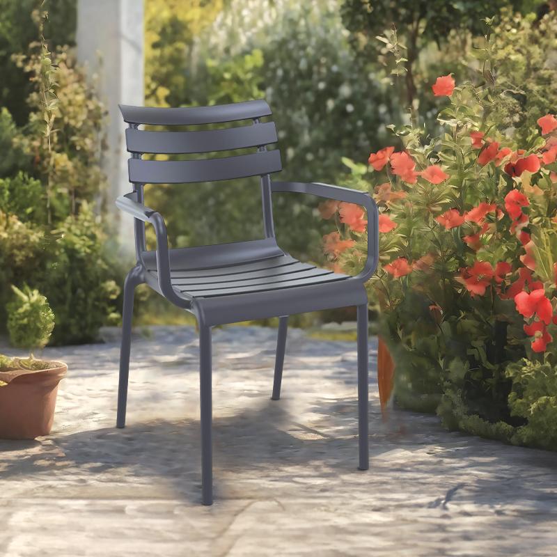 ΚΑΡΕΚΛΑ ΚΗΠΟΥ Margaret ΓΚΡΙ ΧΡΩΜΑ 57x56x83εκ - Image 2