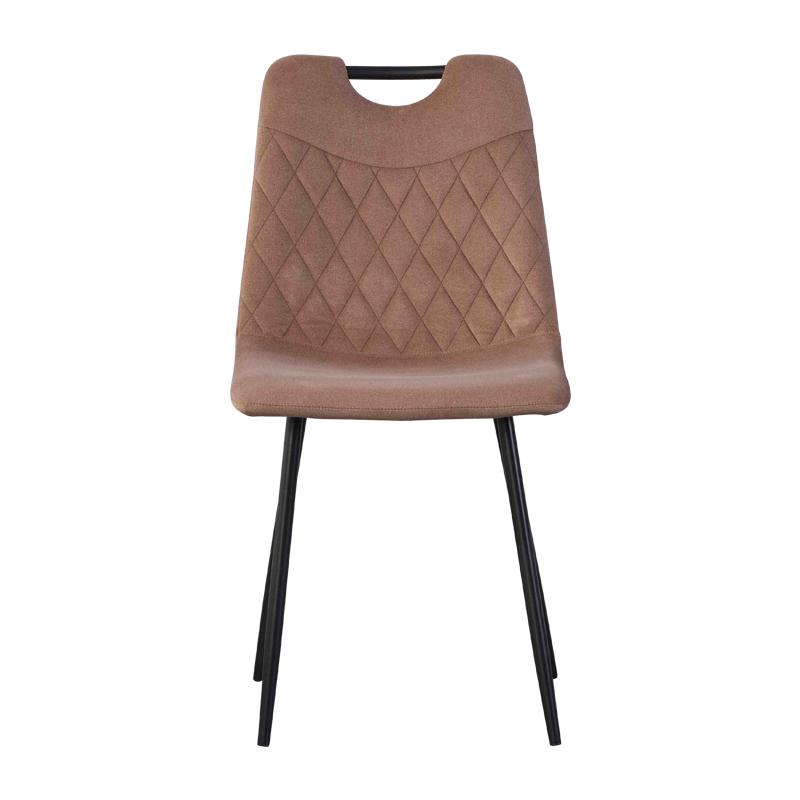 ΚΑΡΕΚΛΑ ΤΡΑΠΕΖΑΡΙΑΣ FL003 ΚΑΦΕ ΒΕΛΟΥΔΟ ΥΦΑΣΜΑ ΜΕ ΜΕΤΑΛΛΙΚΑ ΠΟΔΙΑ 44x54x85εκ - Image 3